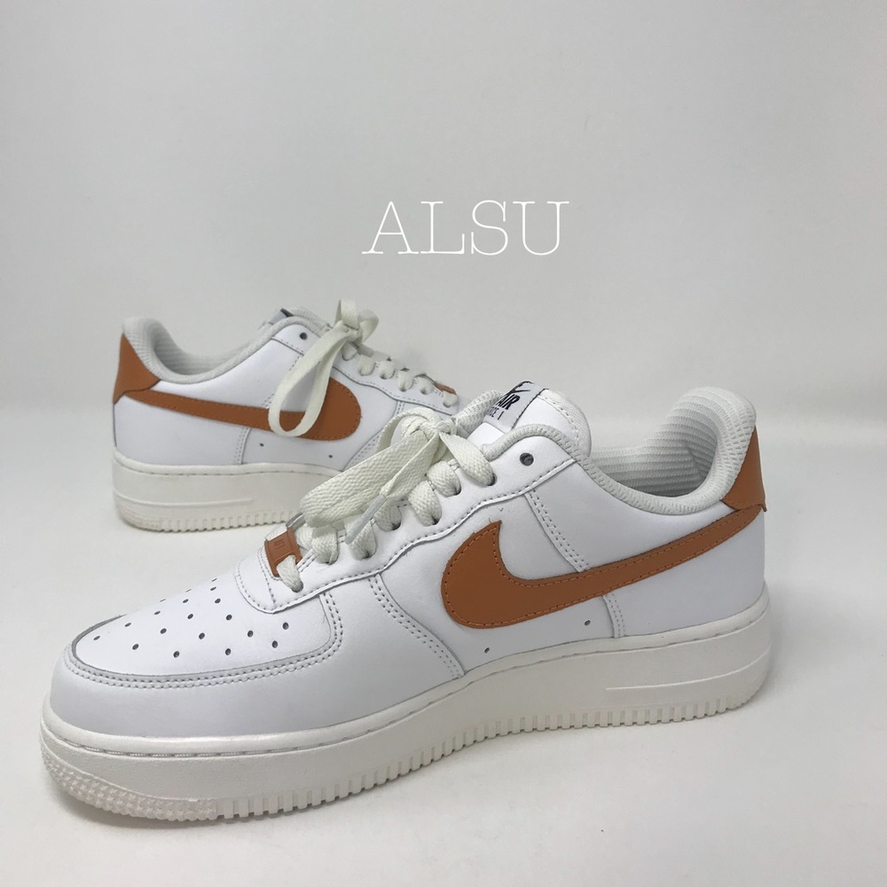 Nike Custom Air Force 1’07 Leather White Brown W - Picture 2 of 8